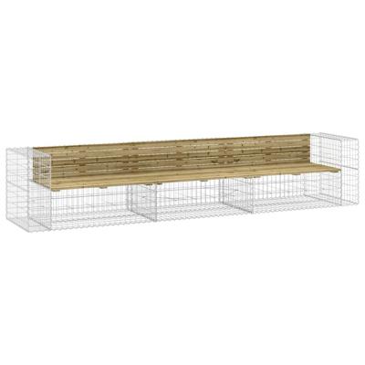 Tuinbank schanskorfontwerp 347x71x65,5 cm geïmpregneerd hout - thumbnail