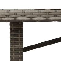 Tuintafel met glazen blad 190x80x75 cm poly rattan grijs - thumbnail