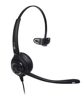 Monauraal ruisonderdrukkend kantoor headset, zwart