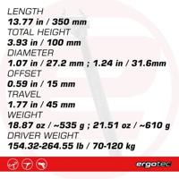 Ergotec zadelpen verend sp-10.0 ø31.6mm / 350mm 45/100 zwart - thumbnail