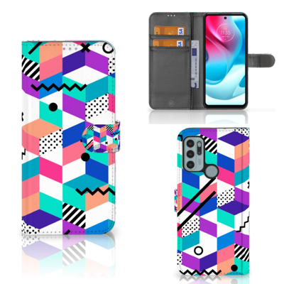 Motorola Moto G60s | Book Case | Blokken Kleurrijk