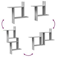 Wandschappen 2 st 50x12x50 cm bewerkt hout grijs sonoma eiken - thumbnail