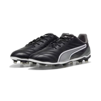 PUMA King Pro Gras / Kunstgras Voetbalschoenen (MG) Zwart Wit Grijs - thumbnail