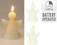 Ledkaars engel 11cm wit - assortiment - thumbnail