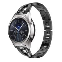 Voor Samsung GearS3/Ticwatch Pro/HUAWEI GT Universal 22mm metalen diamant band (zwart) - thumbnail