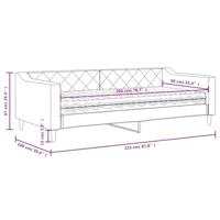 Slaapbank met matras 90x200 cm stof crèmekleurig - thumbnail