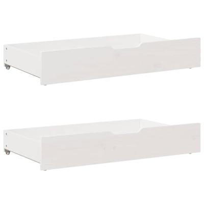 Bedframe met lades massief grenenhout wit 75x190 cm