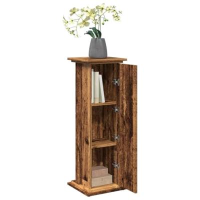 VidaXL Sokkel met opbergruimte 31x30x90 cm bewerkt hout oud houtkleur VidaXL Sokkel met opbergruimte 31x30x90 cm bewerkt hout oud houtkleur