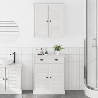 Badkamermeubelset met plank VIGO 2 pcs Wit en Antiek Wit