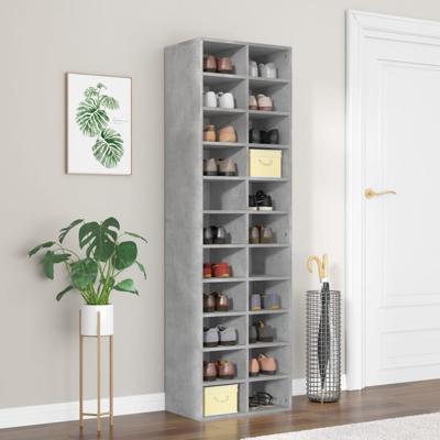 Schoenenkast 54x34x183 cm bewerkt hout betongrijs