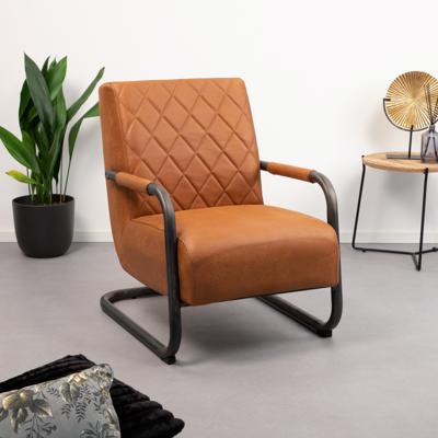 Tower Living Fauteuil 'Civo' kleur Cognac