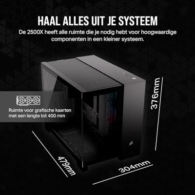 Corsair 2500X Midi-tower PC-behuizing Zwart Zijvenster Corsair 2500X Midi-tower PC-behuizing Zwart Zijvenster
