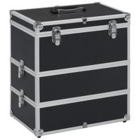 Make-up koffer 37x24x40 cm aluminium zwart - thumbnail