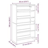 Schoenenrek 60x25x100 cm bewerkt hout gerookt eikenkleurig - thumbnail