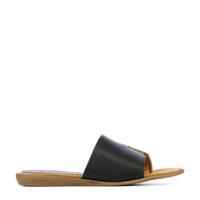 Unisa Acho leren teenslippers zwart - thumbnail