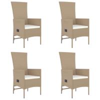 5-delige Tuinset met kussens poly rattan beige - thumbnail