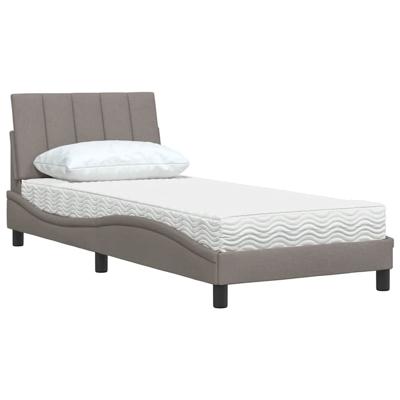 Bed met matras "Hanko" stof taupe 160x200 cm