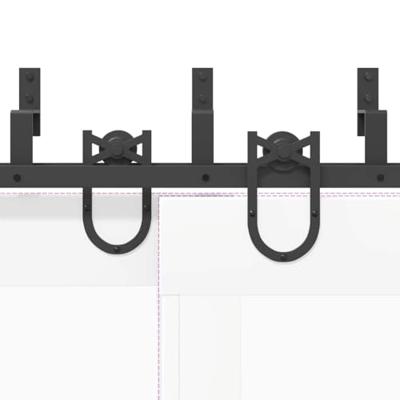 Doos met onderdelen voor schuifdeur 366 cm staal zwart