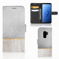 Samsung Galaxy S9 Plus Book Style Case Wood Concrete - thumbnail