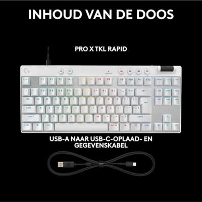 Logitech G Pro X TKL Rapid toetsenbord Wit - Analog Magnetic