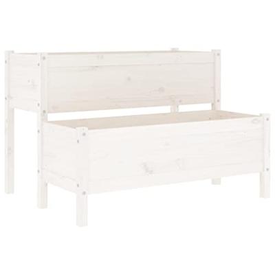 VidaXL Plantenbak 110x84x75 cm massief grenenhout wit
