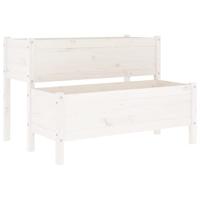 VidaXL Plantenbak 110x84x75 cm massief grenenhout wit - thumbnail