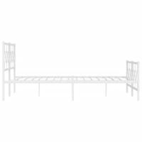 Bedframe met hoofd- en voeteneinde metaal wit 183x213 cm - thumbnail