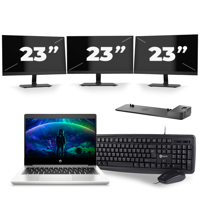 HP ProBook 430 G6 - Intel Core i5-8e Generatie - 13 inch - 16GB RAM - 256GB SSD - Windows 11 + 3x 23 inch Monitor - thumbnail