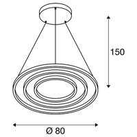 SLV Led hanglampOne Triple 3-rings Ø 80cm dimbaar zwart - 1002913 - thumbnail