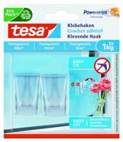 Tesa Klevende haak voor Transparant en Glas, draagvermogen 1 kg, blister van 2 stuks - thumbnail