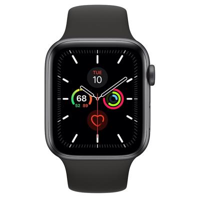 Apple Watch Series 5 44mm Space Gray Aluminium Zwarte Sportband