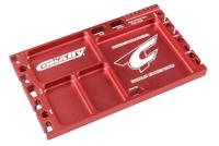 Team Corally Multi-purpose Ultra Tray - CNC Machined aluminium - Red Color - thumbnail