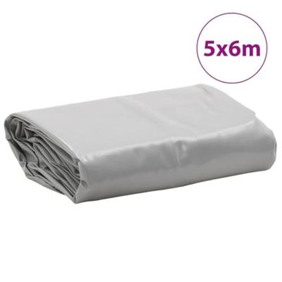 VidaXL Dekzeil 650 g/m² 5x6 m grijs