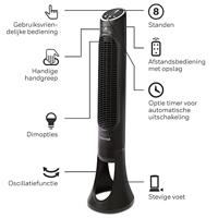 Honeywell HYF290E4 Torenventilator 30 W (Ø x h) 25 cm x 101.6 cm Zwart LED-display, Dimbaar, Met afstandsbediening, Oscillerend, Timer - thumbnail