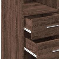 Hoge kast 70x42,5x185 cm bewerkt hout bruin eikenkleurig - thumbnail