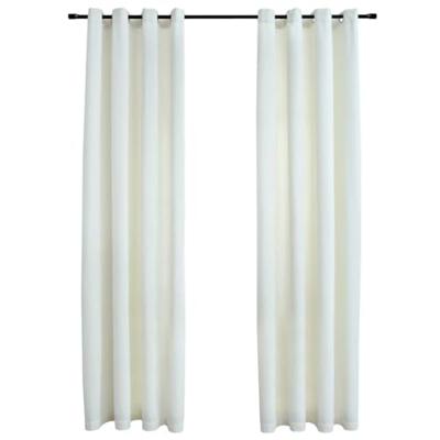 VidaXL Gordijn verduisterend met ringen 2 st 140x175 cm fluweel crème VidaXL Gordijn verduisterend met ringen 2 st 140x175 cm fluweel crème