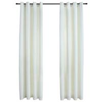 VidaXL Gordijn verduisterend met ringen 2 st 140x175 cm fluweel crème - thumbnail