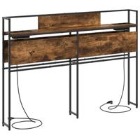 Opberghoofdbord Gerookt eiken 135 cm Bewerkt hout - thumbnail