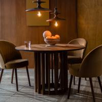 Dutchbone Ronde Eettafel 'Barlet' Walnoot, 120cm - thumbnail