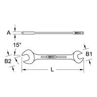 KS Tools 5170713 517.0713 Dubbele steeksleutel Sleutelbreedte (metrisch) 19 - 22 mm - thumbnail