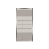 Nisdeur VM Go Avis 90x185cm Schuifdeur 4mm Veiligheidsglas Met Stroken Chroom - thumbnail