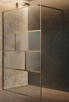 Novellini H art Inloopdouche - 140x200cm - Ribbelglas linea 2 - brushed red gold (koper) harthc140-93r - thumbnail
