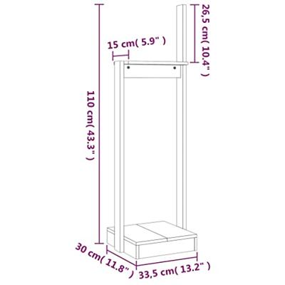 VidaXL Houtblokhouder 33,5x30x110 cm massief grenenhout honingbruin