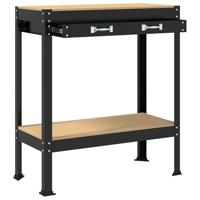 Werkbanken met lade Zwart 81 x 41 x 145 cm Bewerkt hout - thumbnail