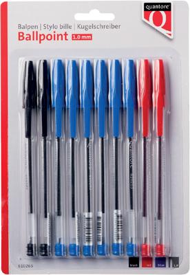 Blister met 10 Quantore balpennen met dop Blister met 10 Quantore balpennen met dop