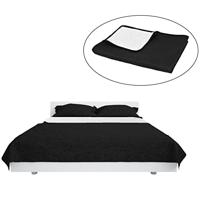 VidaXL Bedsprei dubbelzijdig 220x240 cm quilt zwart en wit - thumbnail