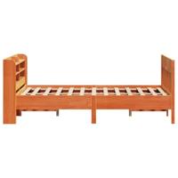 Bedframe zonder matras massief grenenhout wasbruin 120x190 cm - thumbnail