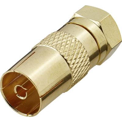 Renkforce F-Coax-adapter [F-stekker -Antennebus 75 Ω] Goud