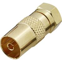 Renkforce F-Coax-adapter [F-stekker -Antennebus 75 Ω] Goud - thumbnail