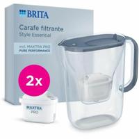 BRITA Filterkan - Essential Style Mineral Blue - 2,4 liter inhoud inclusief 1,4 liter gefilterd water - 2 Maxtra Pro Pure Filters - thumbnail